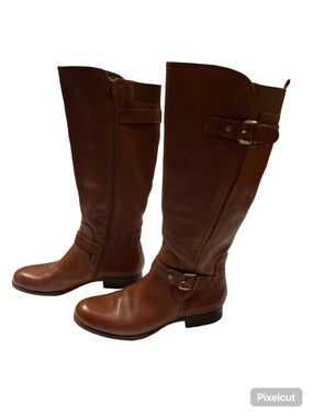 Naturalizer N5 Comfort Brown Riding Boots Size 10M Leather Tall Boots